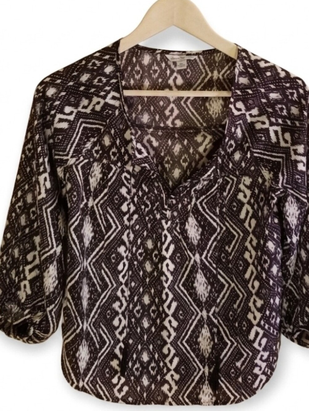 American Eagle Outfitters black-white‎ print blouse